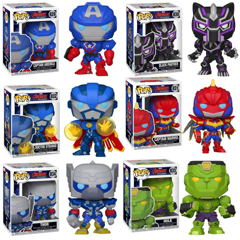 FunKo Pop! Marvel: Avengers Mech Strike Collectible Vinyl Figures, 3.75" (Set of 6)