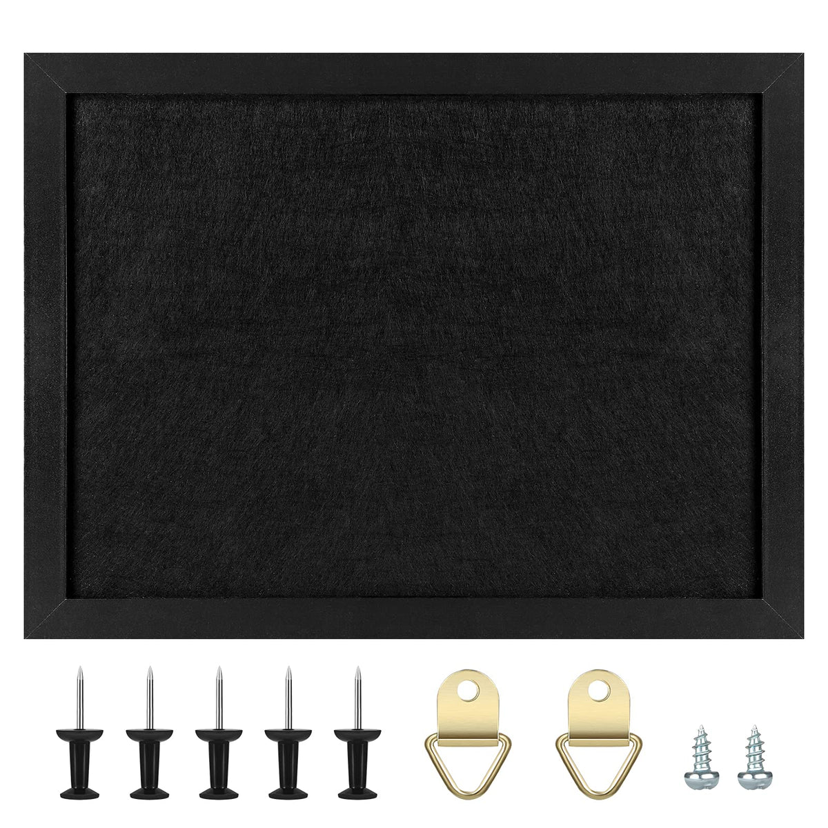 TORASO Cork Board Bulletin Board, 23.5" X 35.5" Cork Boards for Walls with Pins, Eye Bolts, gaskets, Screws, Pin Board for Office, School and Home (BK,60x90cm,1p)