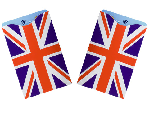 Koruma RFID Blocking Credit Debit Card Sleeve - Tested RFID Protection - Fits Regular Wallet or Purse - 2 x Vertical Union Jack
