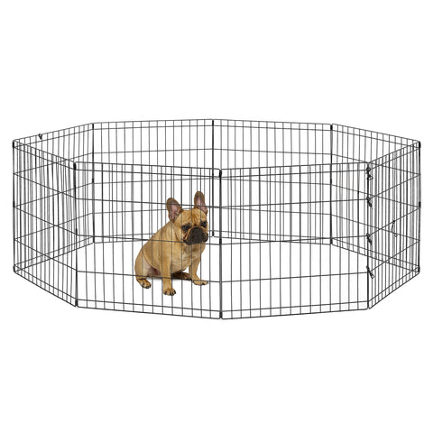 New World Dog Exercise Pen and Playpen without a Door; 60.96 cm by 60.96 cm; Black E-Coated; B550-24