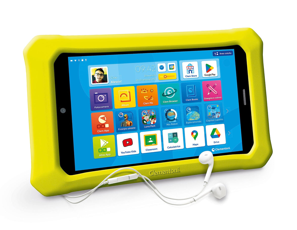 Clementoni 16796 Clempad 20.2 cm Pro - Tablet 6-12 Years, Educational Technology for Children, Screen 8 Inch IPS HD Screen, Memory 16 GB, RAM 2G, Android 13, Italian