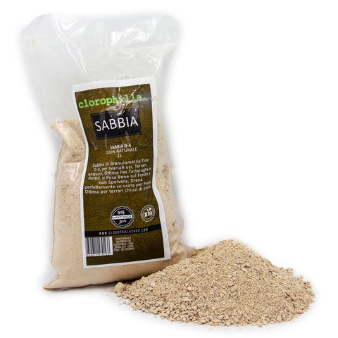 clorophilla. Fine Sand 0-4 100% Natural, Suitable for Terrariums, Aquariums, Turtles and Reptiles, No Dust, Perfect Drainage - 1 Litre
