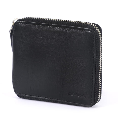 Maison De Noah Genuine Leather RFID Horizontal Zipper Wallet for Men | Bifold Zippered Wallet and Card Holder | Ideal Gift for Men and Women (Nappa Black)
