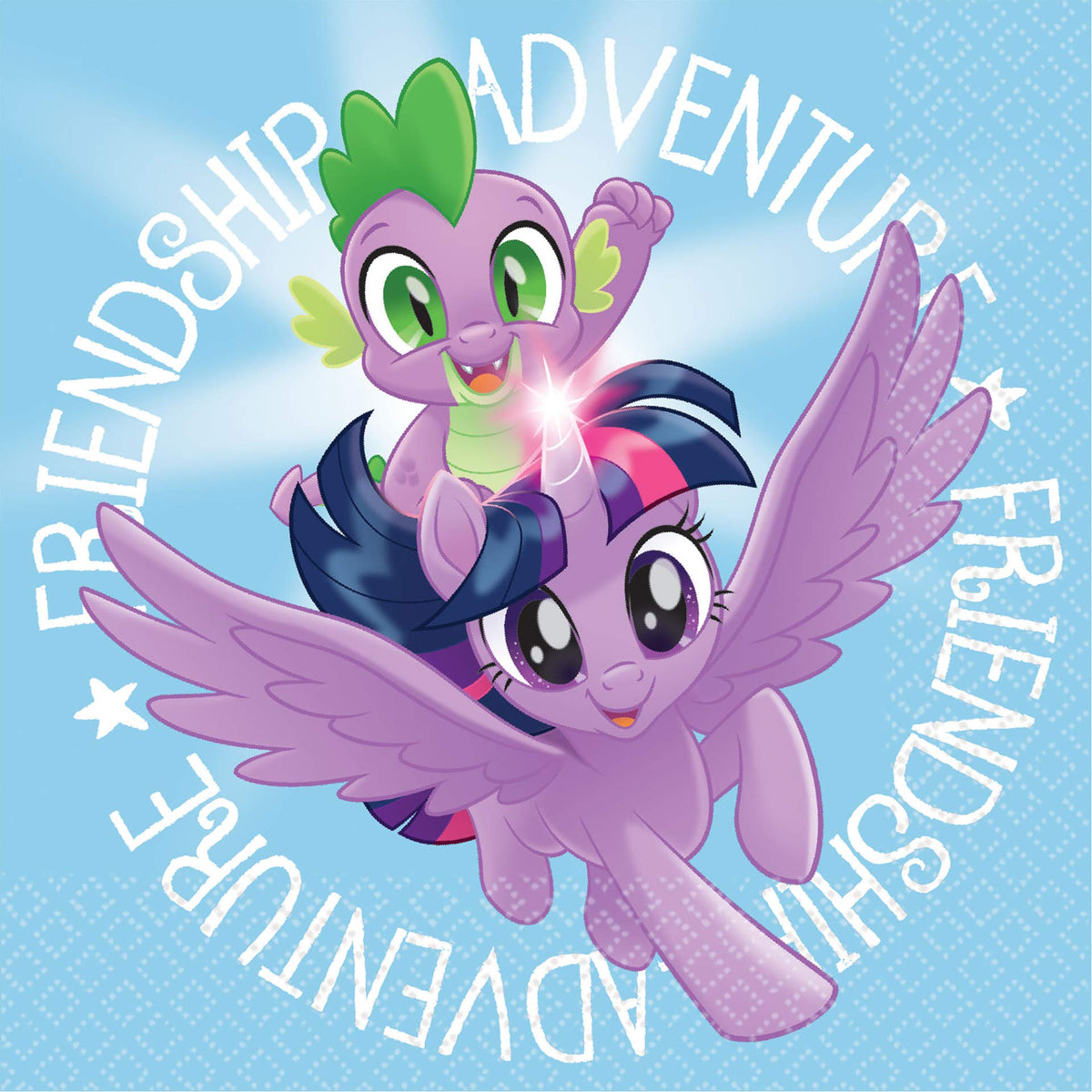 Multicolor My Little Pony Friendship Adventures Beverage Napkins - 5" x 5" (Pack Of 16), Unique & Fun Design, Soft & Absorbent Paper - Perfect For Kids Parties