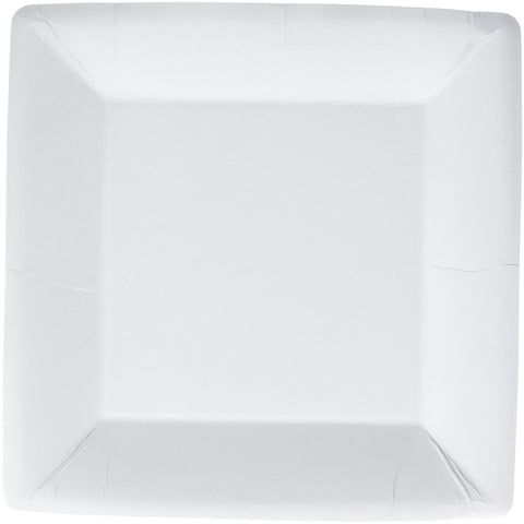 Amscan Disposable Party Square Dinner Plates (20 Pack), 10 1/2", White