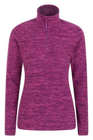 Mountain Warehouse Snowdon Womens Fleece Top - Warm Pullover, Lightweight Sweater, Half Zip, Breathable Ladies Tee, Quick Drying - For Spring Summer, Walking, Travelling Grape 18