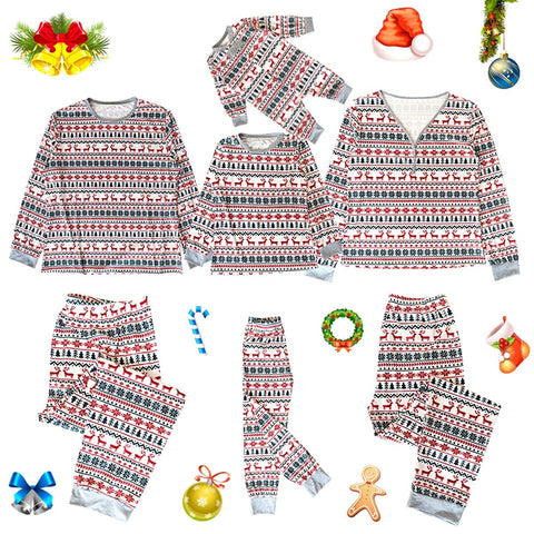 NMVB Christmas Family Matching Pyjamas Set Red Christmas Tree Elk Xmas Pajamas PJs Sleepwear Nightwear for Dad Mom Kids Girls Boys (Color : Red, Size : Baby(18-24M))