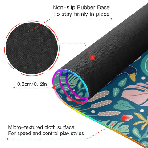 Cute Duck Wireless Charging Mouse Pad for Mobile Phone Extra Large Gaming Mousepad with 13 Lighting Modes Keyboard Mat for Office Home Gaming MacBook Laptop Desk