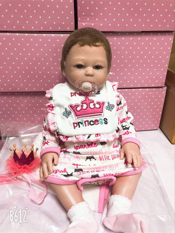 Reborn Baby Doll 20 inch Realistic Look Silicone Full Body Newborn Size Reborn Toddlers Girl Washable Doll Sets Festival Birthday Gifts (Pink (Girl))