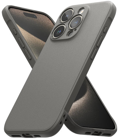 Ringke Onyx Compatible with iPhone 15 Pro Max Case, [Military-Grade Protection] [Amazing Grip] TPU Shockproof Rugged Bumper Full Protection Cover - Gray