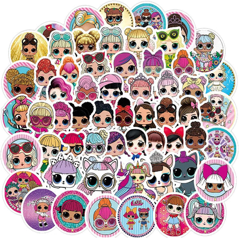 ZiyZiiy 50pcs LOL Stickers, Vinyl Waterproof Stickers, for Laptop, Luggage, Car, Skateboard, Motorcycle, Bicycle Decal Graffiti Patches, Teens,Adults,Boys and Girls Sticker, 2024032800100