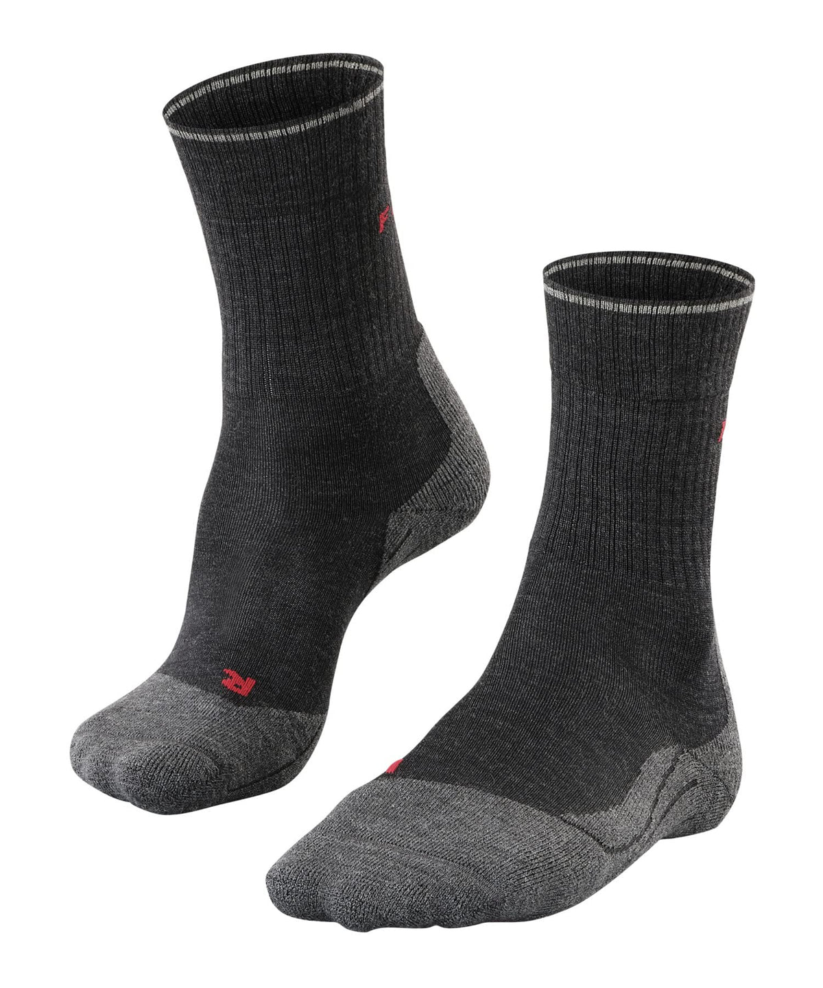 FALKE Women's TK2 Explore Wool Silk W SO Thermo-Regulated Thick Anti-Blister 1 Pair Hiking Socks, Grey (Anthracite Melange 3080), 5.5-6.5