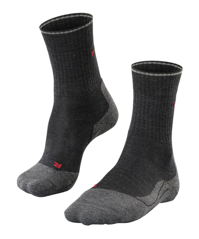 FALKE Women's TK2 Explore Wool Silk W SO Thermo-Regulated Thick Anti-Blister 1 Pair Hiking Socks, Grey (Anthracite Melange 3080), 5.5-6.5