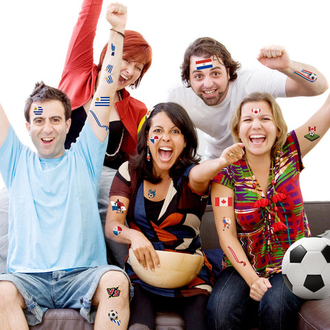 Konsait 18 Sheets Soccer Tattoos, 2024 USA International Soccer Games National Themed Tattoos, Soccer Games Party Favors, Event Makeup & Stocking Fillers