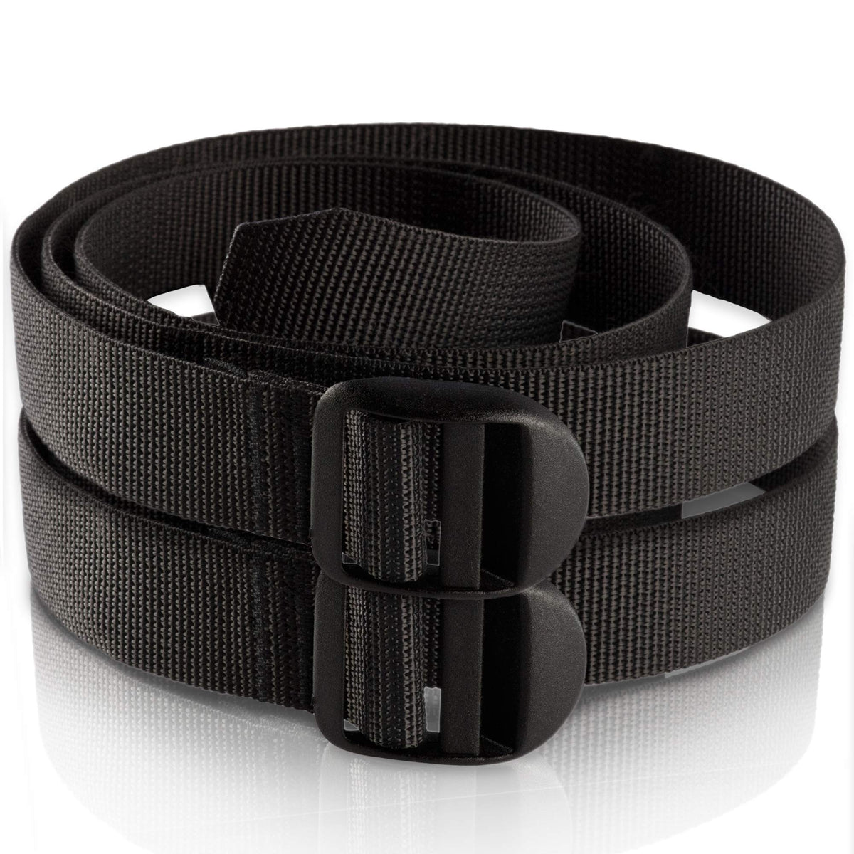 M-Tac Pack of 2X Utility Strap for Backpack Tactical Lashing for MOLLE Gear Plastic Buckle (Black, 40 inches)