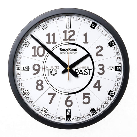 EasyRead time teacher Kids Wall Clock For Outdoor & School Playground - Learn The Time Childrens Clocks - Weatherproof Teaching Clocks For Children - Learning Clock For Kids With Past/To Dial (36cm)