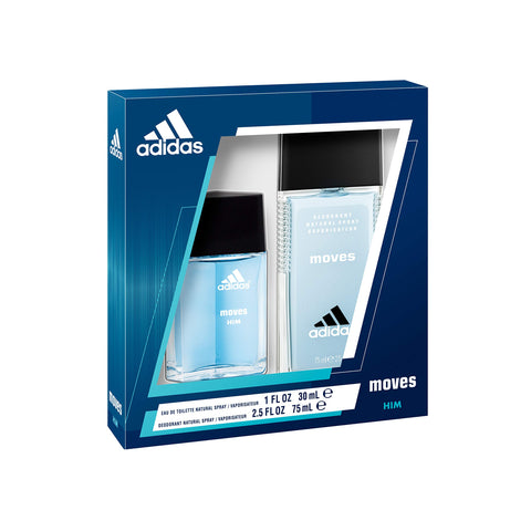 adidas Moves for Him 2-Piece Gift Set, Eau De Toilette & Deodorant Natural Spray