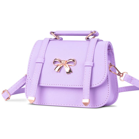 Tonfant Girls Purse for Kids Crossbody Cute Princess Handbags Shoulder Bag for Toddler Little Girl Gifts, Purple