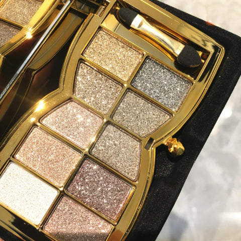 Generic Glitter Eyeshadow Palette,Sparkle Eyeshadow Palette 10 Colors Shimmer Eyeshadow Palette Gold Eyeshadow Shimmer Makeup Palette Highly Shining Pigmented Long Lasting Waterproof for Women