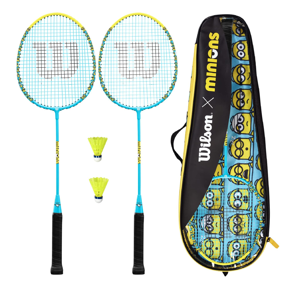 Wilson Minions Badminton Racket Set - 2 Rackets, Shuttles & Carry Case