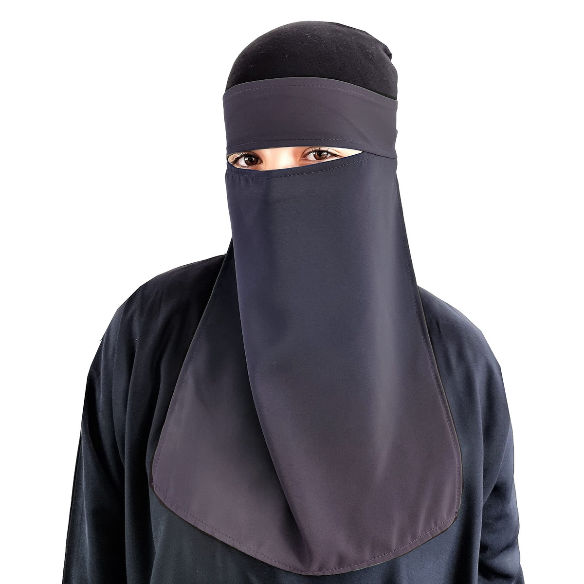 Hijab Niqab Face Veil Jilbab Abaya Khimar Headscarf One Piece Islamic Scarf Ideal Madrassa Mosque Ramadan Eid Wedding Everyday (Navy)