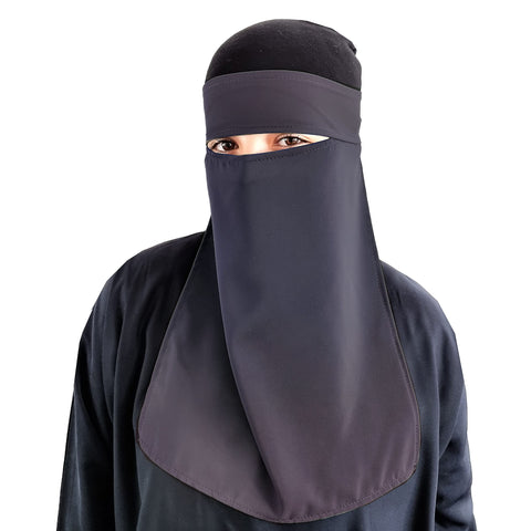Hijab Niqab Face Veil Jilbab Abaya Khimar Headscarf One Piece Islamic Scarf Ideal Madrassa Mosque Ramadan Eid Wedding Everyday (Navy)