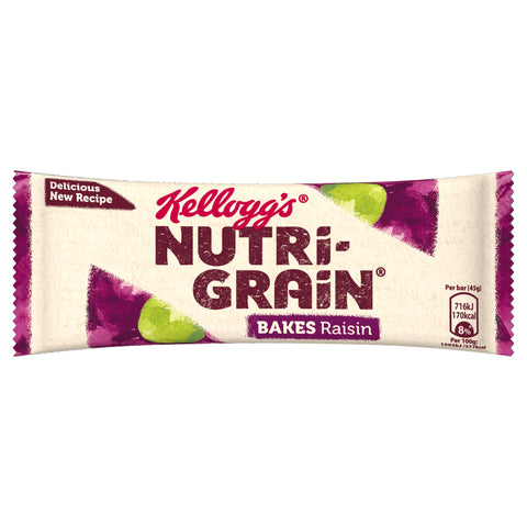 Nutri-Grain Raisin Bake Breakfast Bar, 45 g, Pack of 24