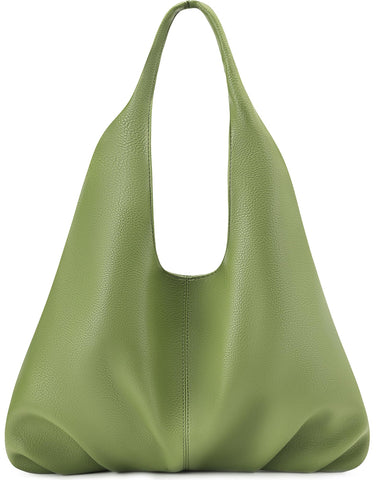 NIUEIMEE ZHOU Hobo Handbags for Women Retro Vegan Leather Shoulder Bags Tote Clutch Purses, Green, Shoulder Bag