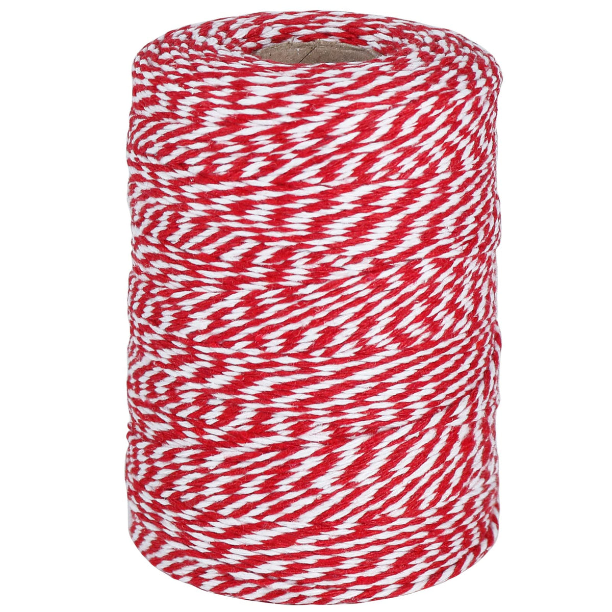 Vivifying Red and White Bakers Twine, 656 Feet Cotton String for DIY Crafts, Gift Wrapping