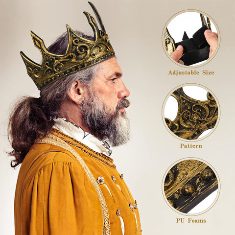 Amosfun Royal Foam King Crown Headband Boys Cosplay Crown Prop Party Favors