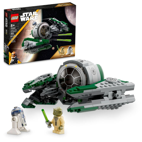 LEGO Star Wars: The Clone Wars YodaÃƒÆ’Ã‚Â¢ÃƒÂ¢Ã¢â‚¬Å¡Ã‚Â¬ÃƒÂ¢Ã¢â‚¬Å¾Ã‚Â¢s Jedi Starfighter 75360 Star Wars Collectible for Kids Featuring Master Yoda Figure with Lightsaber Toy, Birthday Gift for 8 Year Olds or any Fan of The Clone Wars