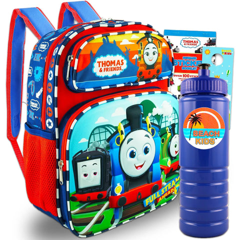 Nickelodeon Thomas the Train Mini Backpack - Thomas Train Small Backpack Backpack Bundle with 12â€ Thomas School Backpack with Front Pocket, Water Bottle, More | Thomas the Train Backpack Toddler