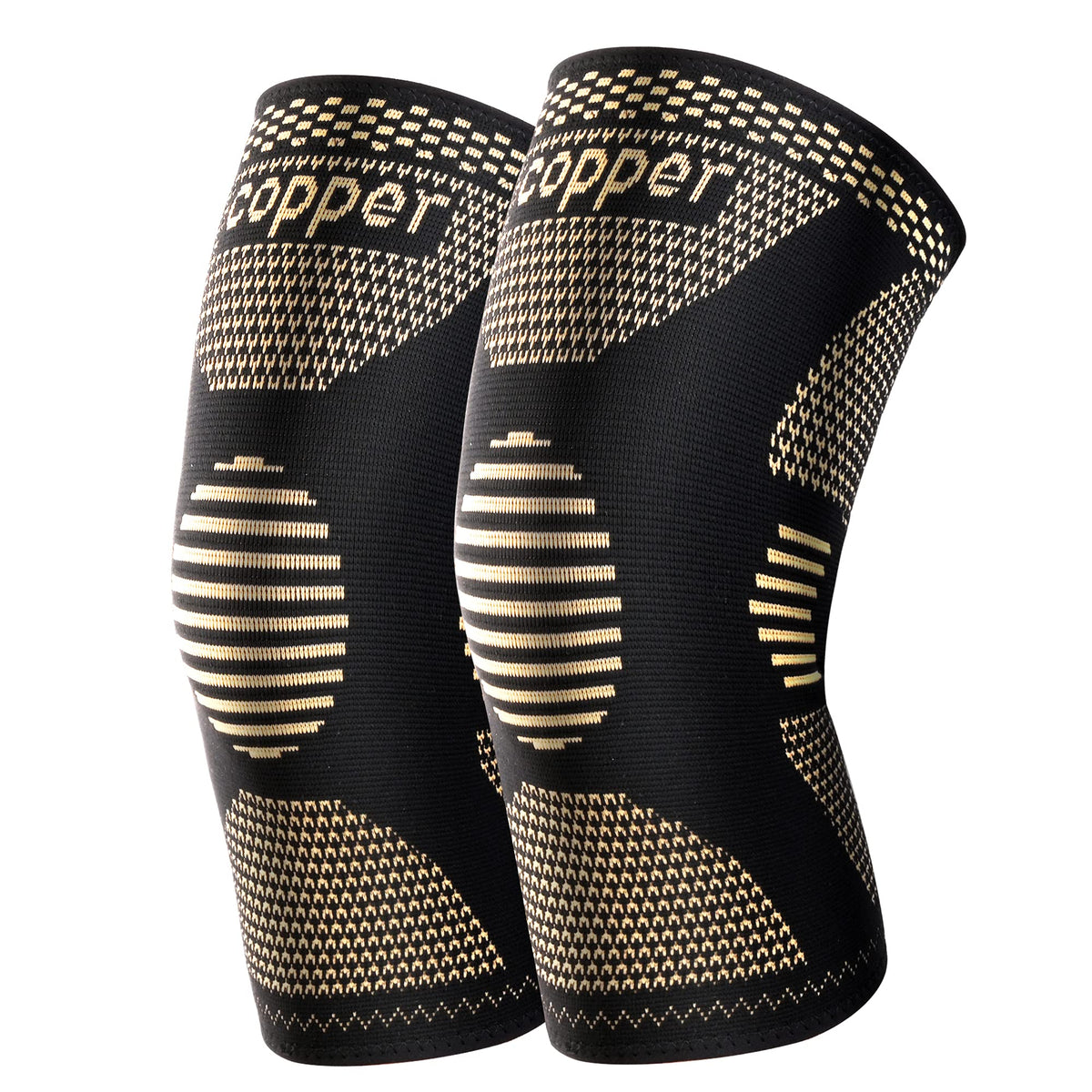 JHVW Copper Knee Braces for Knee Pain(2 pack)- Knee Compression Sleeve Support for Men & Women,Arthritis,Working Out