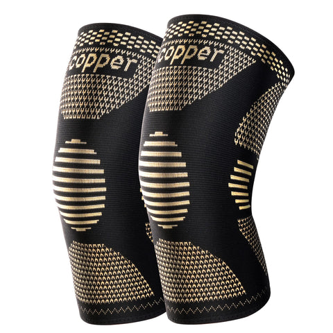 JHVW Copper Knee Braces for Knee Pain(2 pack)- Knee Compression Sleeve Support for Men & Women,Arthritis,Working Out