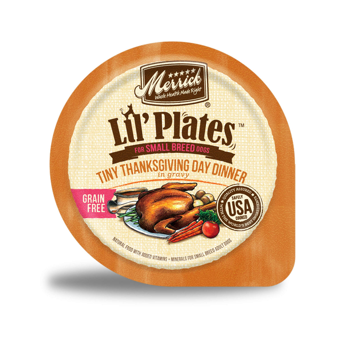 Merrick LilÃƒÆ’Ã†â€™Ãƒâ€šÃ‚Â¢ÃƒÆ’Ã‚Â¢ÃƒÂ¢Ã¢â€šÂ¬Ã…Â¡Ãƒâ€šÃ‚Â¬ÃƒÆ’Ã‚Â¢ÃƒÂ¢Ã¢â€šÂ¬Ã…Â¾Ãƒâ€šÃ‚Â¢ Plates Premium Grain Free Natural, Soft Wet Dog Food For Small Dogs, Tiny Thanksgiving Day Dinner