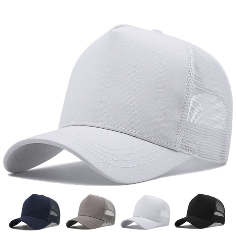 MUNULA Oversize XXL Mesh Trucker Hat Big Head Hats for Men High Crown Baseball Cap Breathable Dad Hat Adjustable 23.6"-25.6", White