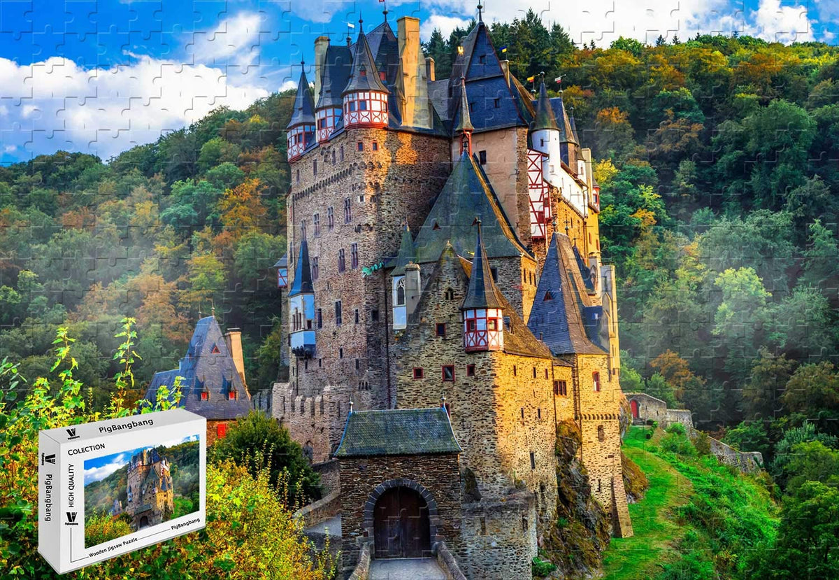 PigBangbang,Basswood Home Decor -Burg Eltz Eltz Castle - 500 Piece Jigsaw Puzzle (20.6 X 15.1 '')