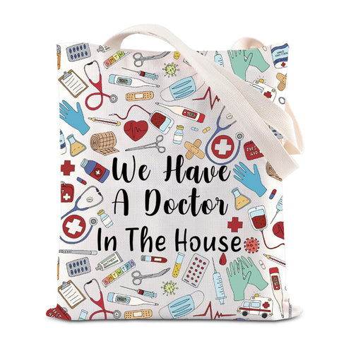 JNIAP Medical Doctor Doodle Tote Bag Hospital Healthcare Worker Appreciation Gift Nurses Week Gifts Medical Staff Grocery Bag (Medical)