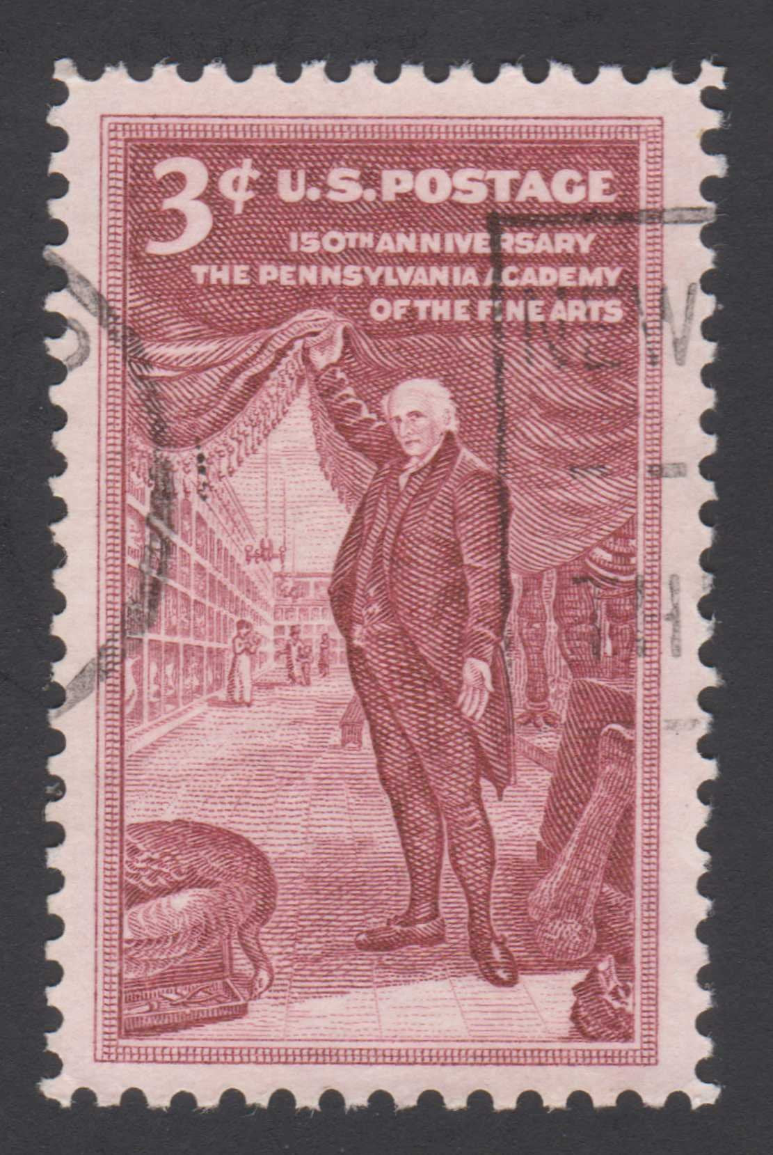 Single $.03 Cent US Postage Stamps, Pennsylvania Academy of Fine Arts, 1954, S#1064