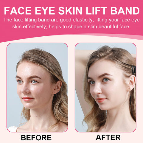 Facelift Bands with Clips, 4 PCS Reusable Hairpin Facial Lifting Bands, Invisible Facelift Patch Straps for Hair, Instantly Lifting Remove Eye Fishtail Wrinkles
