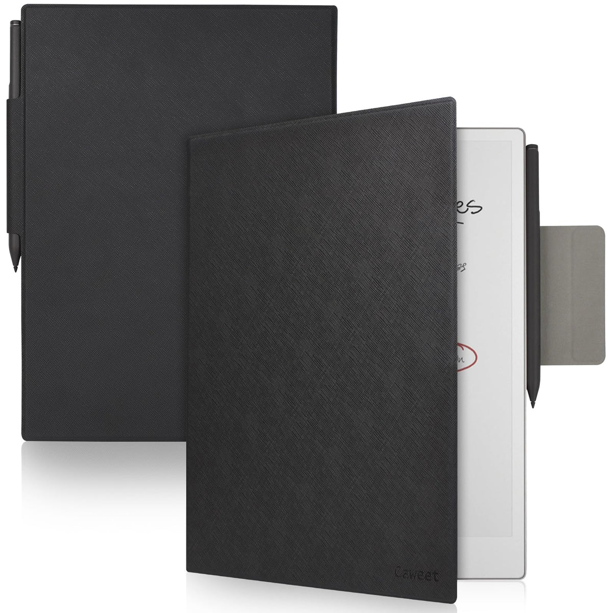 Caweet Case for Remarkable Paper Pro 11.8 Inch 2024 Released, Premium PU Leather Lightweight Book Folio Cover with Bulit-in Magnet & Pen Holder, Black