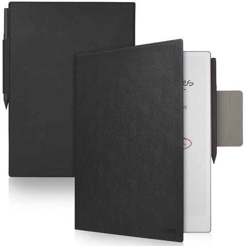 Caweet Case for Remarkable Paper Pro 11.8 Inch 2024 Released, Premium PU Leather Lightweight Book Folio Cover with Bulit-in Magnet & Pen Holder, Black