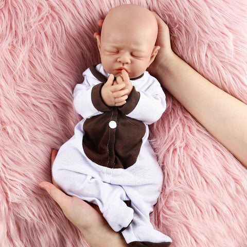 Vollence 16 inch Sleeping Full Body Silicone Baby Doll Lifelike Reborn Doll Anti-Stress Toys for Kids & Toddlers Child Gifts - Girl