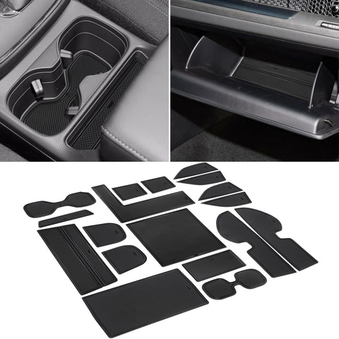 SENSHINE for Honda CR-V CRV Accessories 2023 2024 Cup Holder Insert Center Console Liner Trim Door Packet Mats Non-Slip Anti Dust Premium Custom Interior 18PC Set (Black Trim)