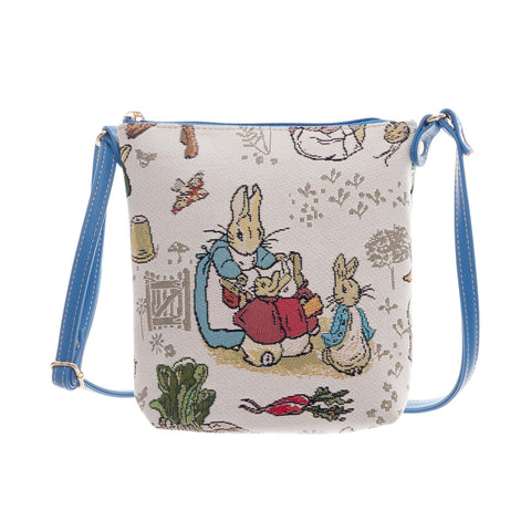 Signare Tapestry Peter Rabbit & Flopsy, Mopsy and Cotton-Tail Sling Bag Shoulder Bag Crossbody Bag Cute Small Bag for Ladies (Peter Rabbit)