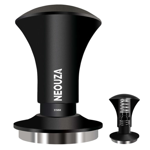 NEOUZA Espresso Tamper V2 Dual Calibrated Spring Loaded for Coffee Machine Portafilter, Anti Pressure Deflection, Refined Handle, Stainless Ripple Base (50.8mm)