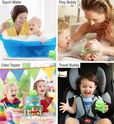 DolliBu Sea Lion Bath Buddy Squirter - Floating Green Sea Lion Rubber Bath Toy, Fun Water Squirting Bathtime Play For Toddlers, Cute Sea Life Animal Toy For The Bathtub, Beach, & Pool for Girls & Boys
