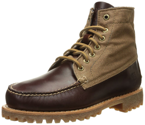 Timberland Men's Authentics Leather Chukka Boot, Brown Leather/Canvas, 8 M US