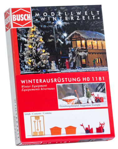 Busch 1181 Winter Equipment HO Scale Scenery Kit