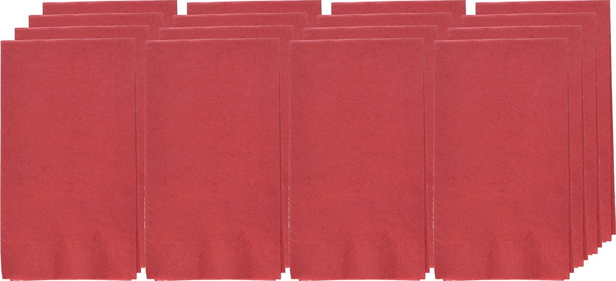Amscan Party Perfect Vibrant 2-Ply Guest Towels (16 Piece), Apple Red, 8 x 4.5"